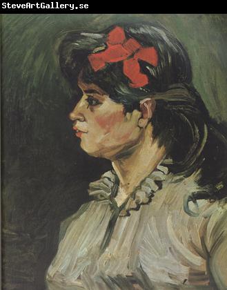 Vincent Van Gogh Portrait of a Woman with rde Ribbon (nn04)